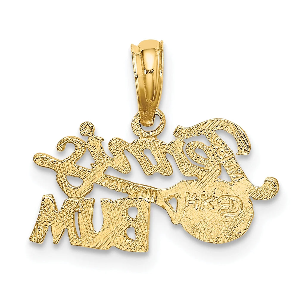 10K Yellow Gold Tennis Pendant Charm with Rope Chain Necklace 20'' Y447