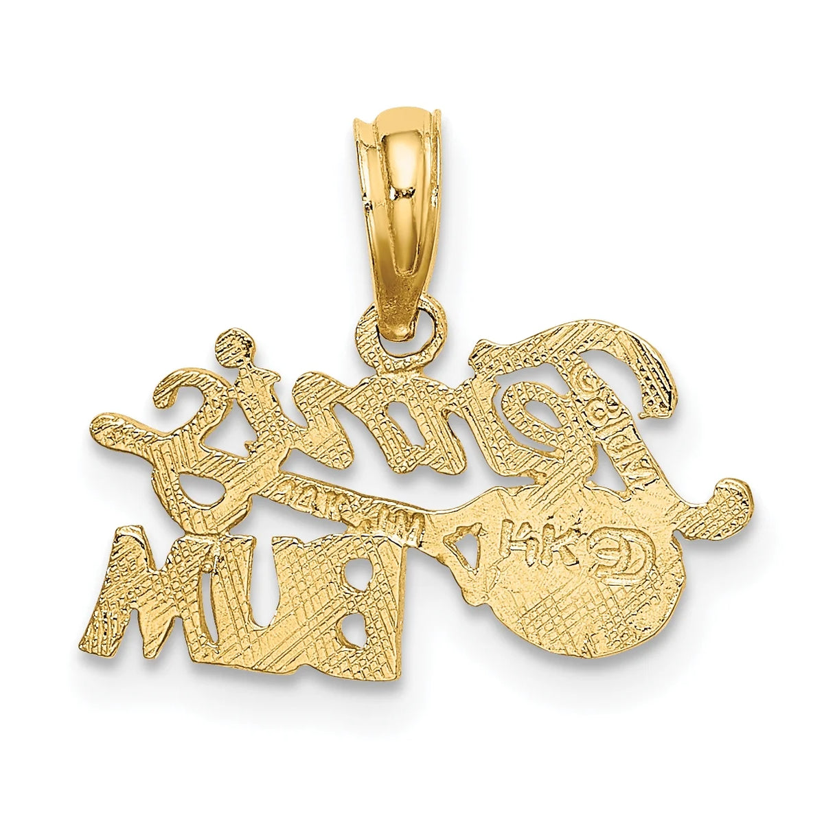 10K Yellow Gold Tennis Pendant Charm with Rope Chain Necklace 20'' Y447