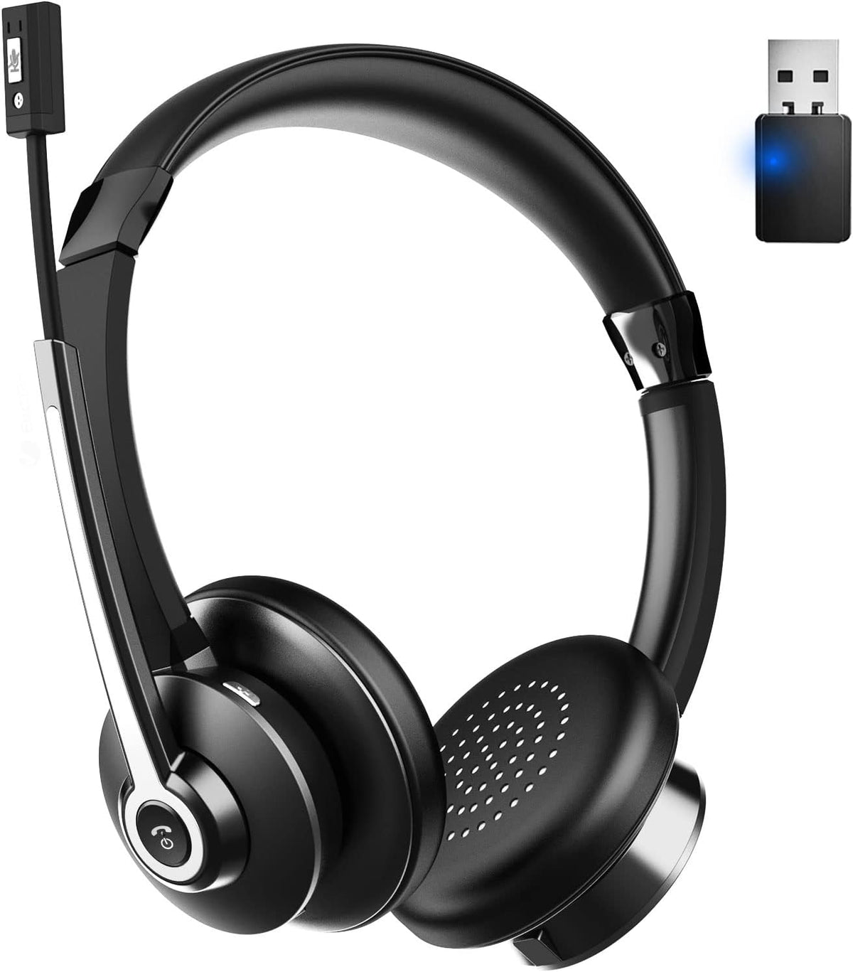 Wireless Bluetooth Headset with Microphone, Noise Cancelling, USB Dongle, On-Ear, Pack of 2 O4762