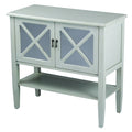 Light Sage Wood Console Cabinet with 2 Doors and Shelf E22236