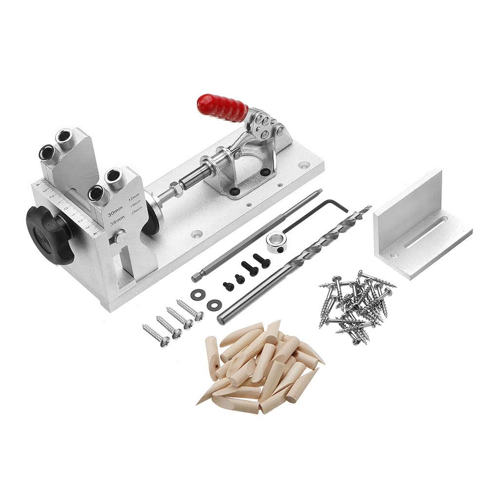 Woodworking Pocket Hole Jig System with Clamp and Hole Drill Bits E4377