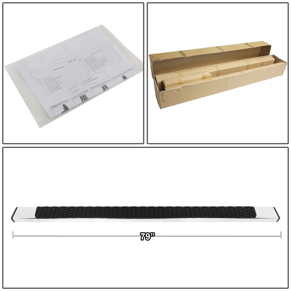 5" SS Flat Side Step Nerf Bar Running Boards Q458