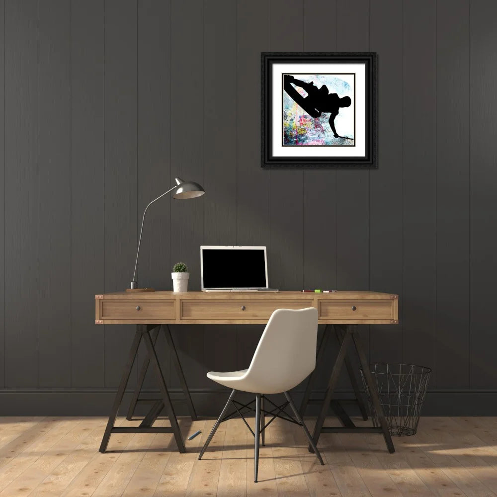 26x26 Black Ornate Wood Framed Art Print D22043
