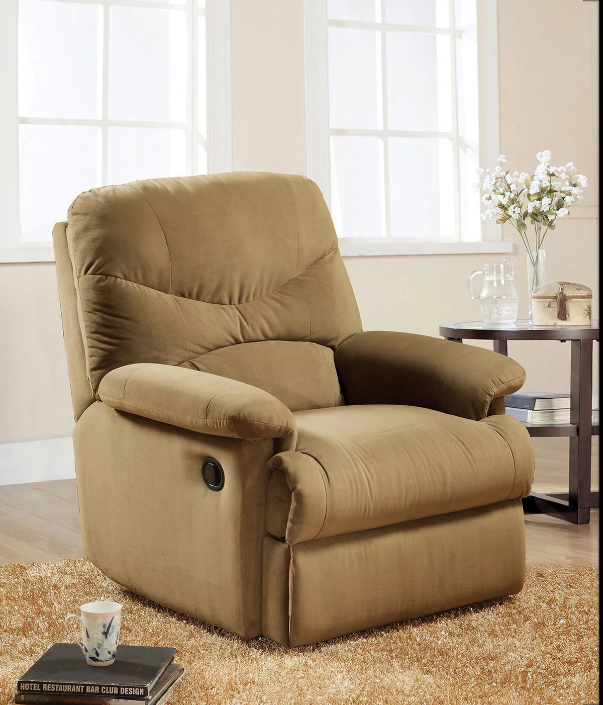 Light Brown Microfiber Recliner N8664