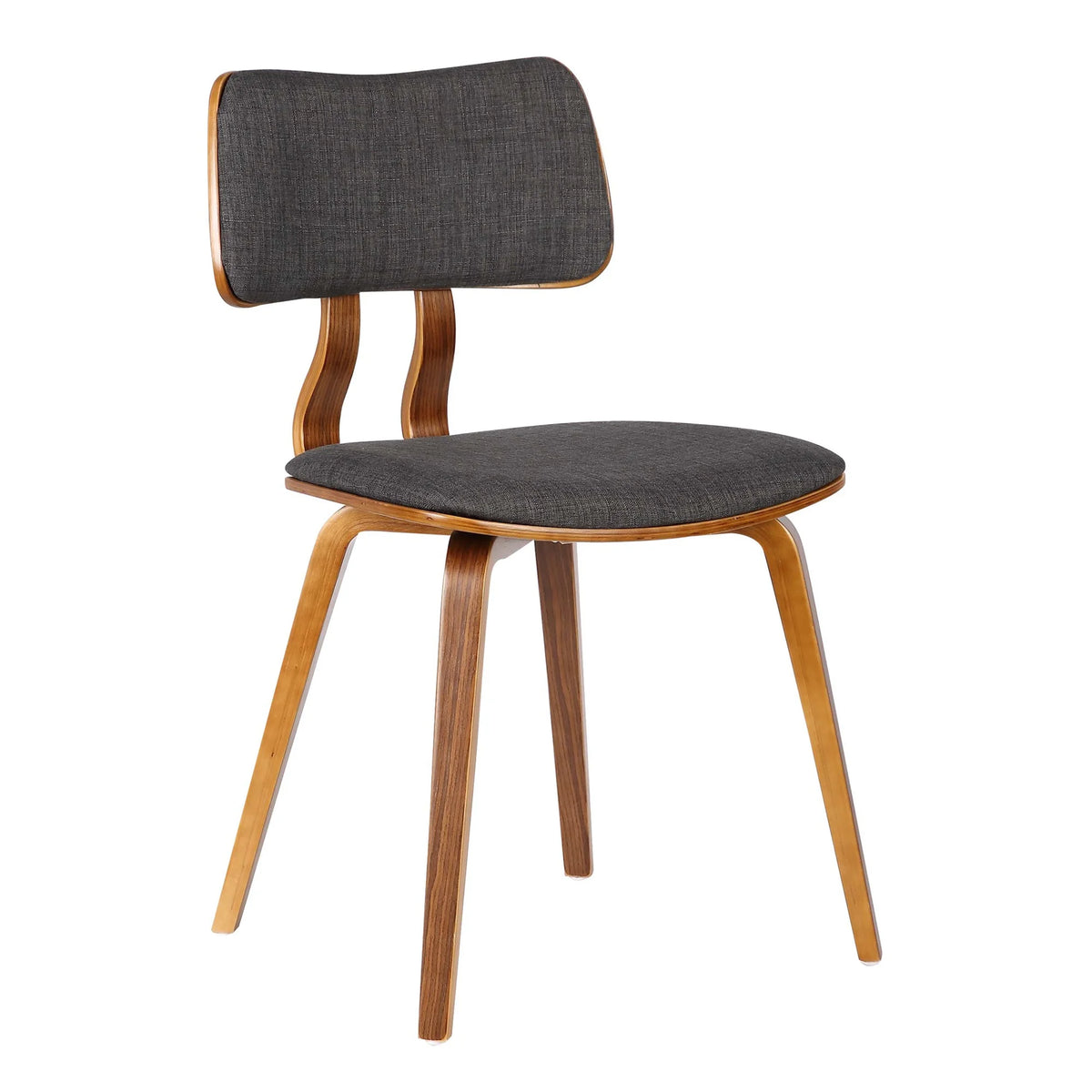 Walnut Wood and Charcoal Fabric Dining Chair M717