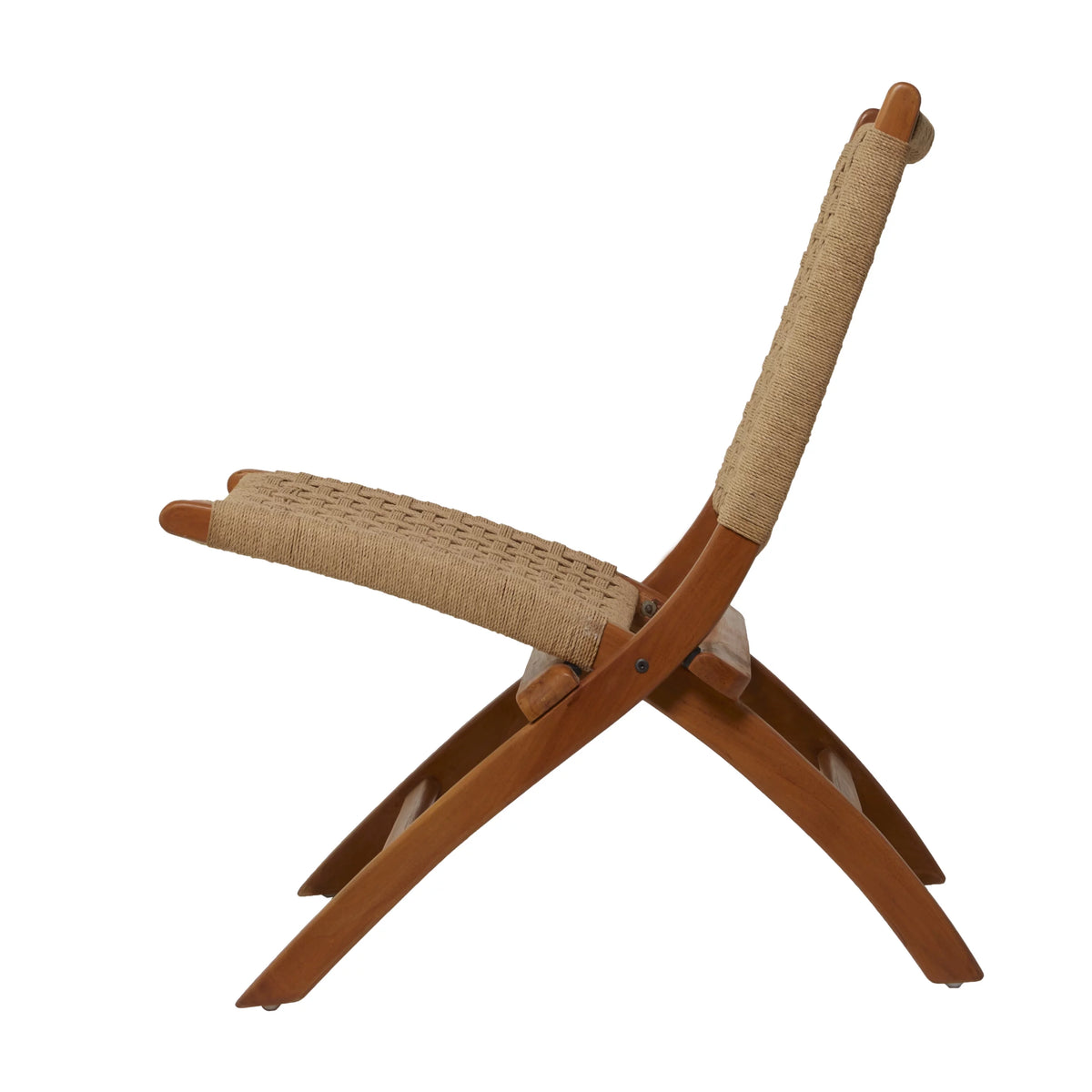 Brown Wood Handmade Woven Lounge Chair F643