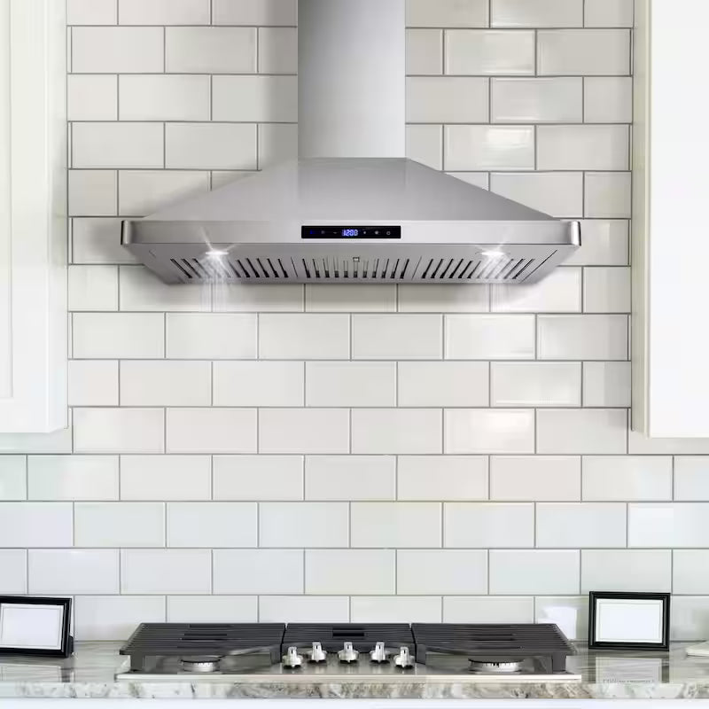 36 in. Stainless Steel Ductless Wall Mount Range Hood with Carbon Filter E644558