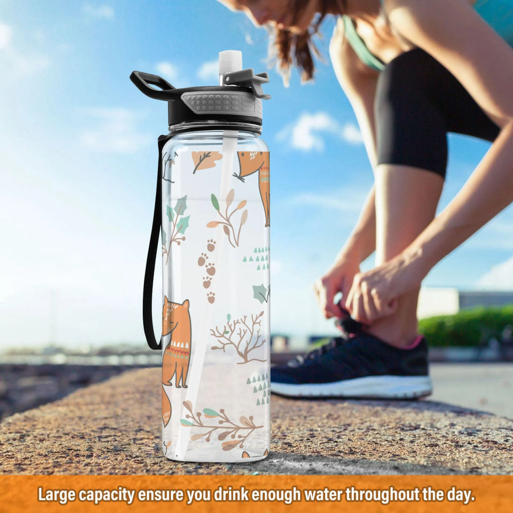 32oz Tritan Leakproof Clear Water Bottle with Straw C7412