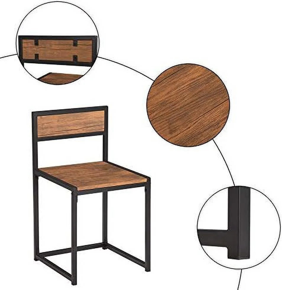 3 Pcs Modern Wood Dining Table and Chairs Set X41498
