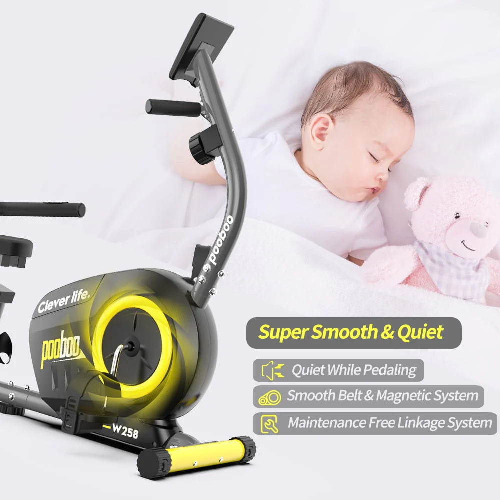 Recumbent Stationary Exercise Bike Adjustable Magnetic Resistance J841