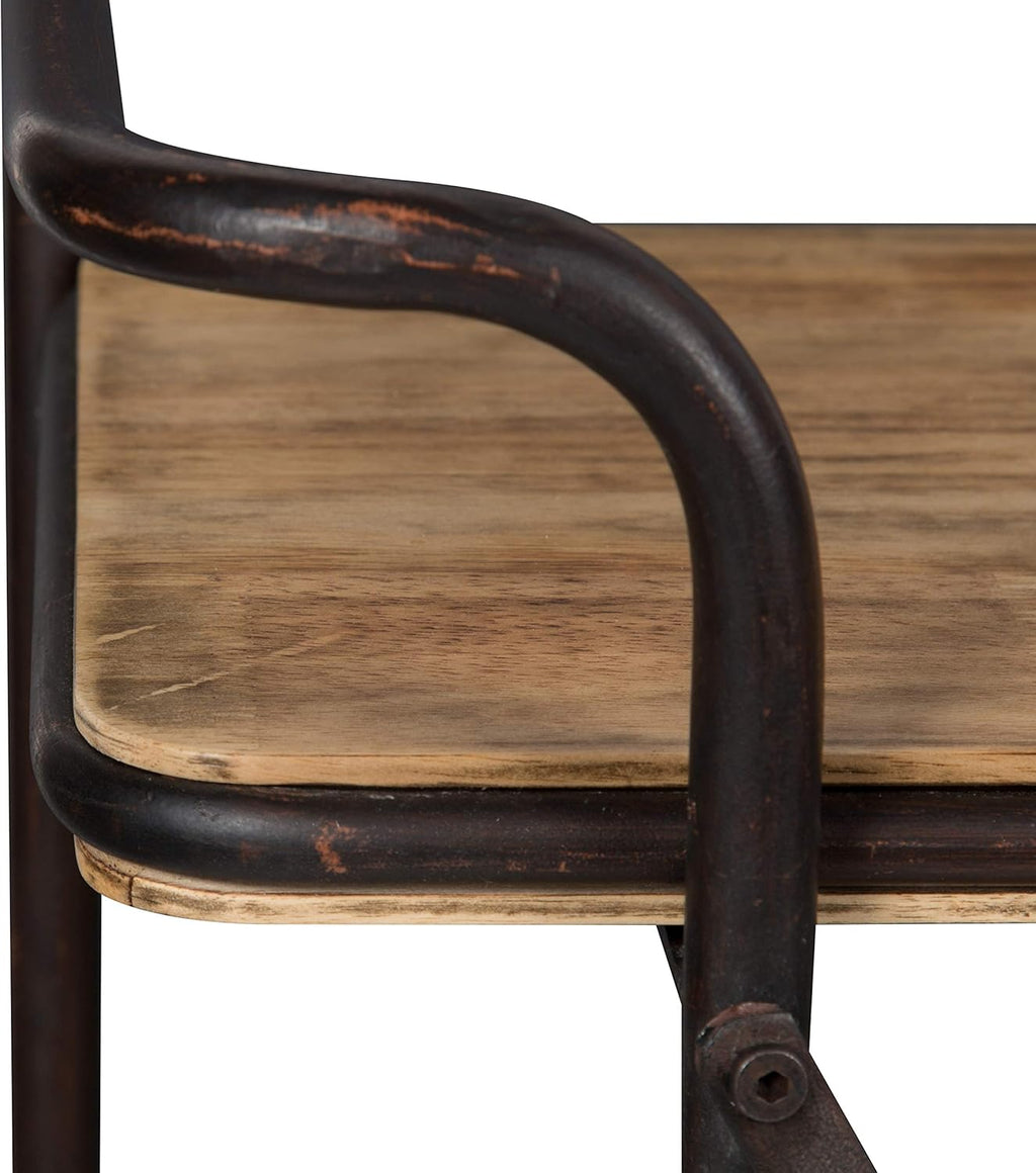 Wood and Metal 3 Tiered Rolling Bar Cart S791313