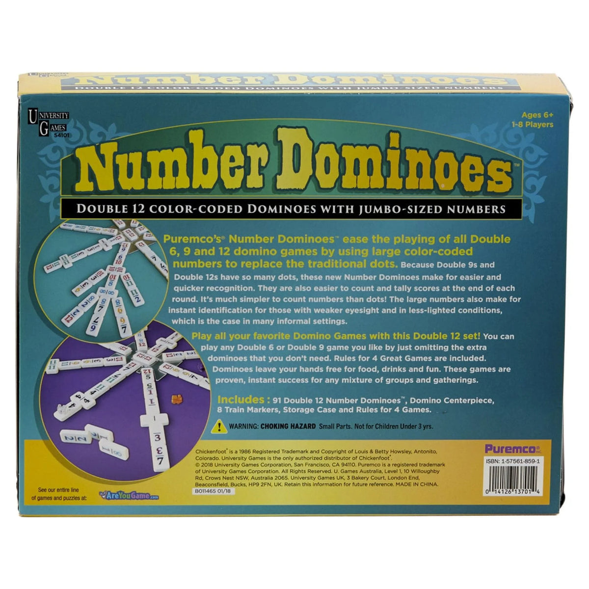 Double 12 Numbered Dominoes P6432