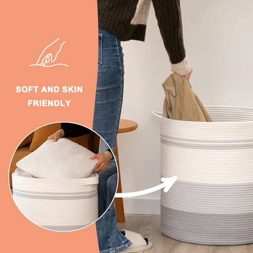 Gradient Yellow 80L Woven Laundry Basket with Handles Q368