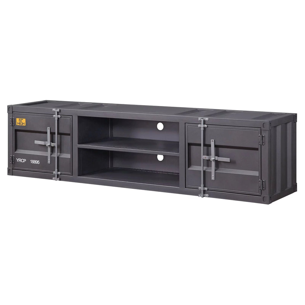 2-Door Metal Frame TV Stand with Shelves G82237