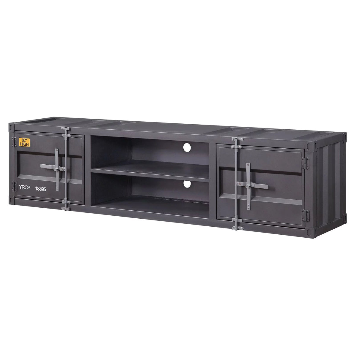 2-Door Metal Frame TV Stand with Shelves G82237