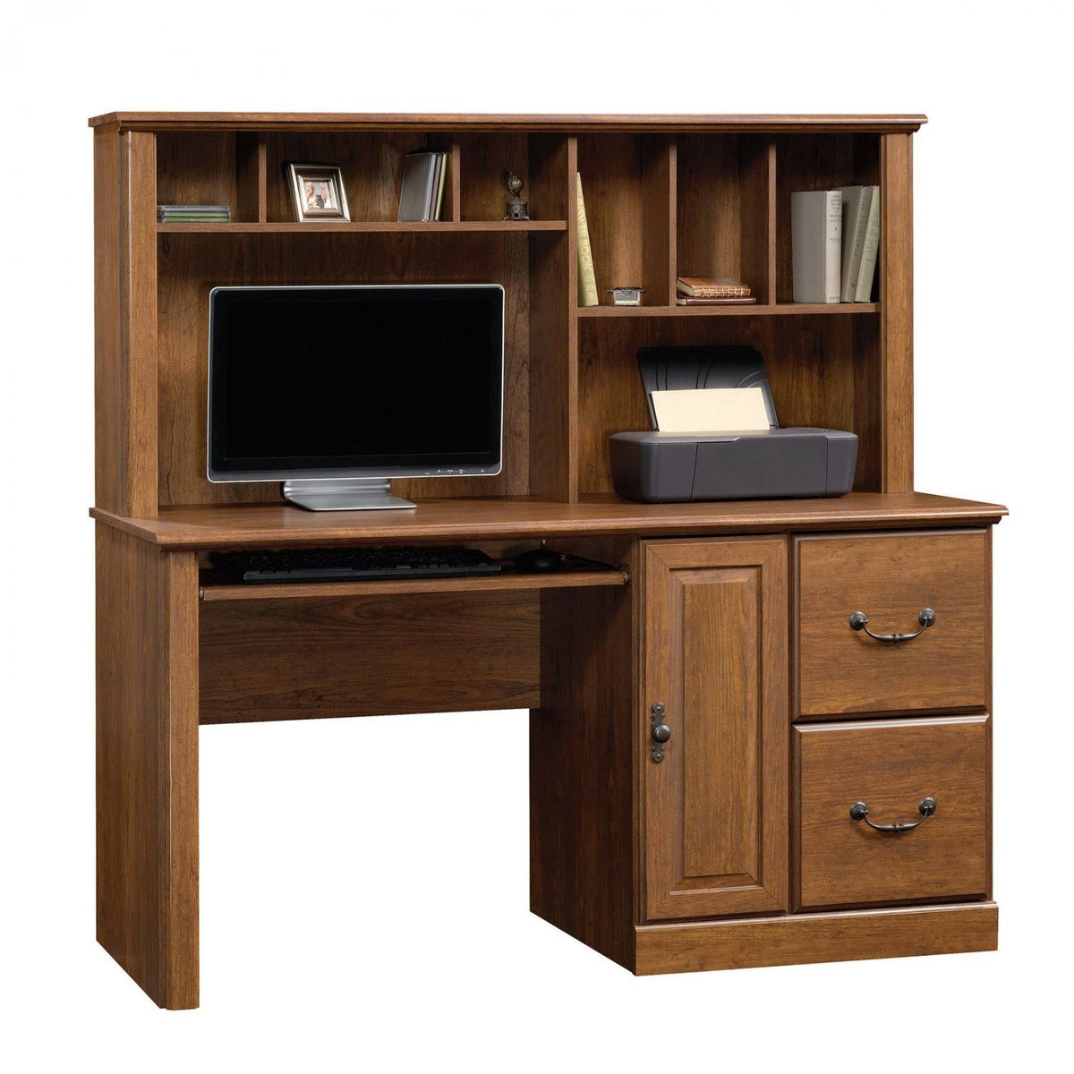 Milled Cherry Computer Desk with Hutch W4144