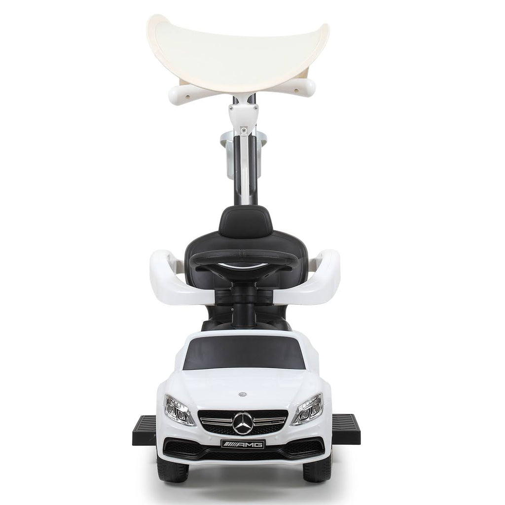 White Toddler Push Car with Canopy M993