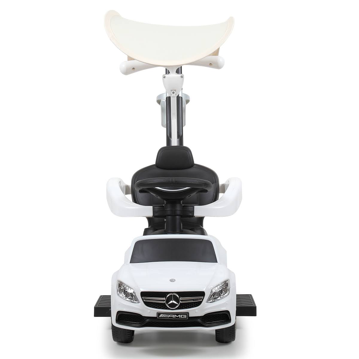 White Toddler Push Car with Canopy M993