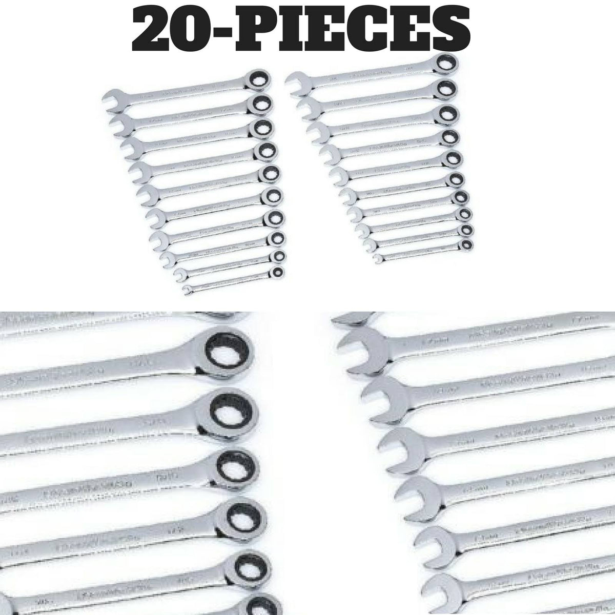 20-Piece Ratcheting Wrench Set SAE and Metric M37046