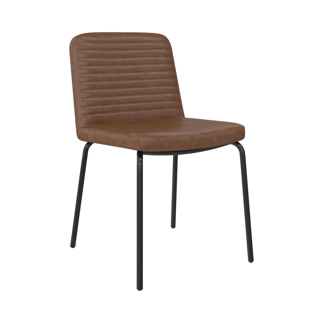 Camel Faux Leather Dining Chair, Set of 2 D93032
