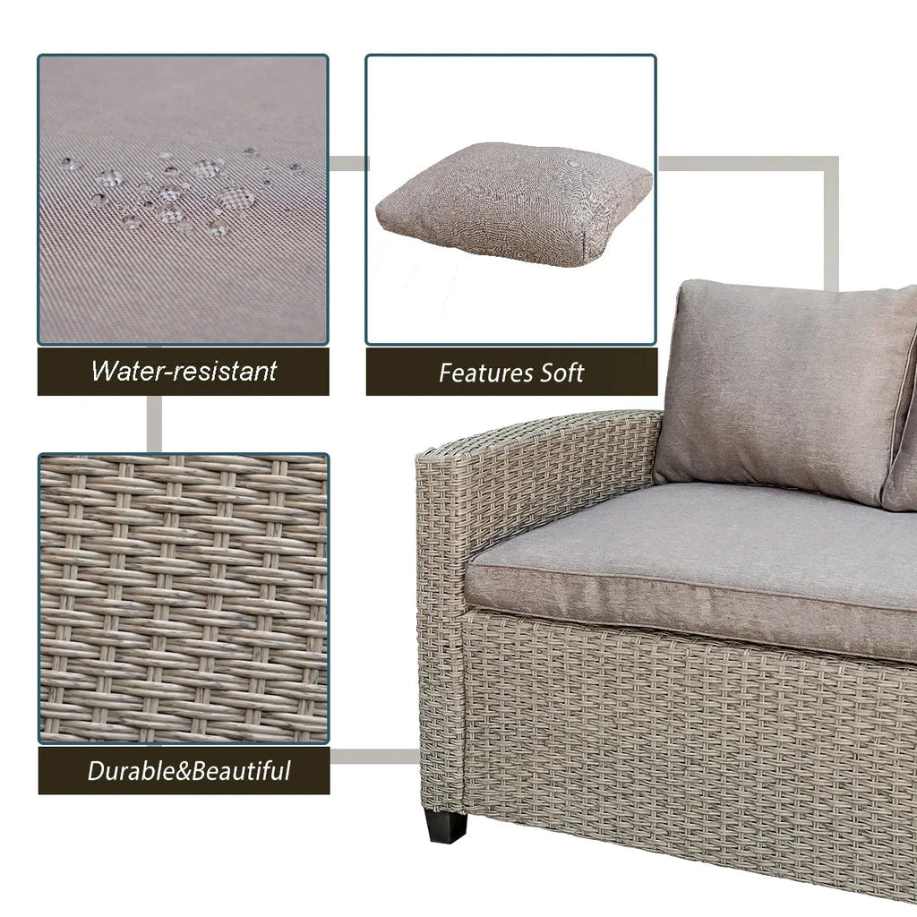 PE Rattan Wicker Sectional Sofa Set with Table M80092