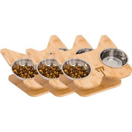 Elevated Dog Bowl Stand with Stainless-Steel Food and Water Bowls P270