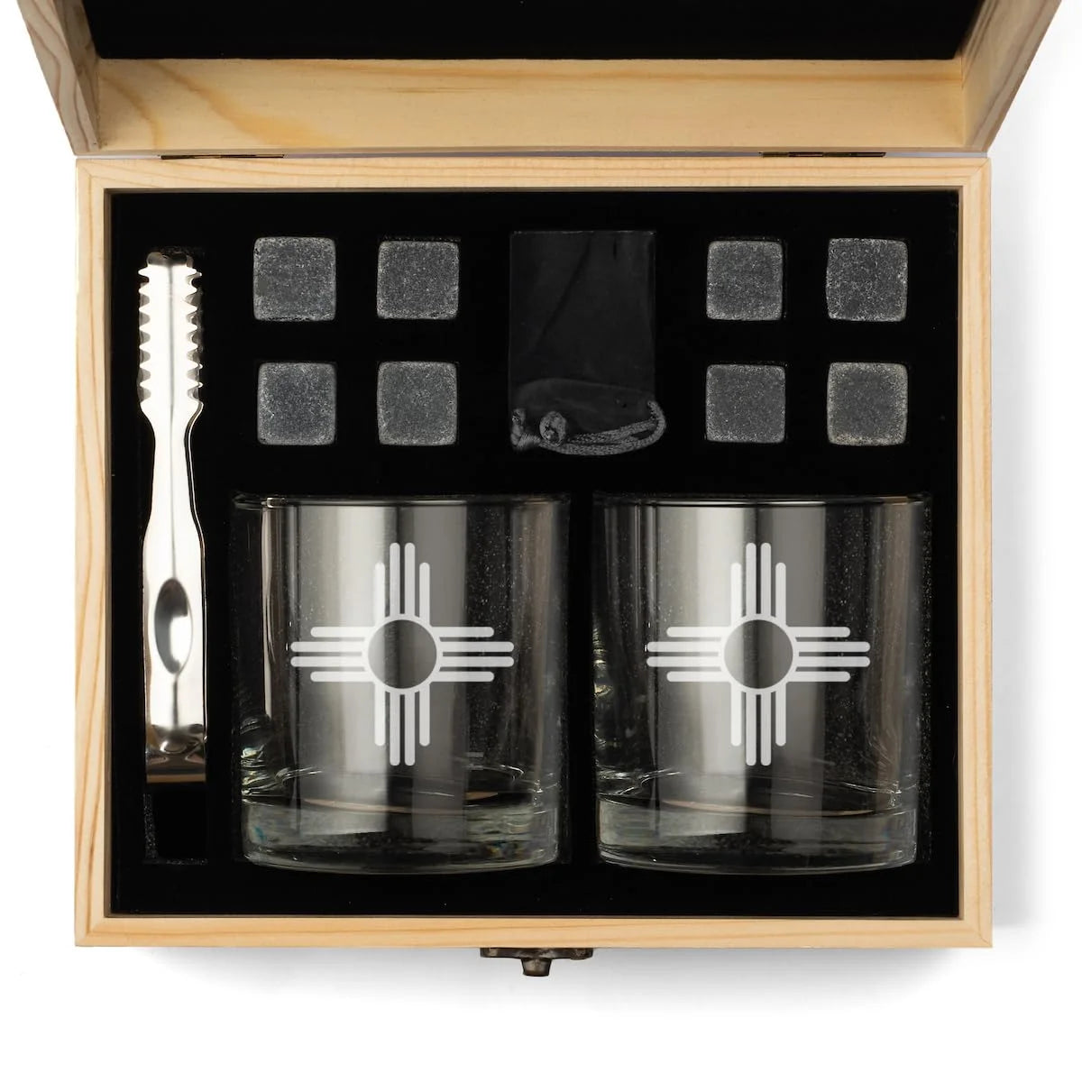 Whiskey Glass Gift Box Set with Whiskey Stones and 2 Rocks Glasses S6566