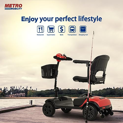Compact Blue Mobility Scooter with Seat and Basket S71791