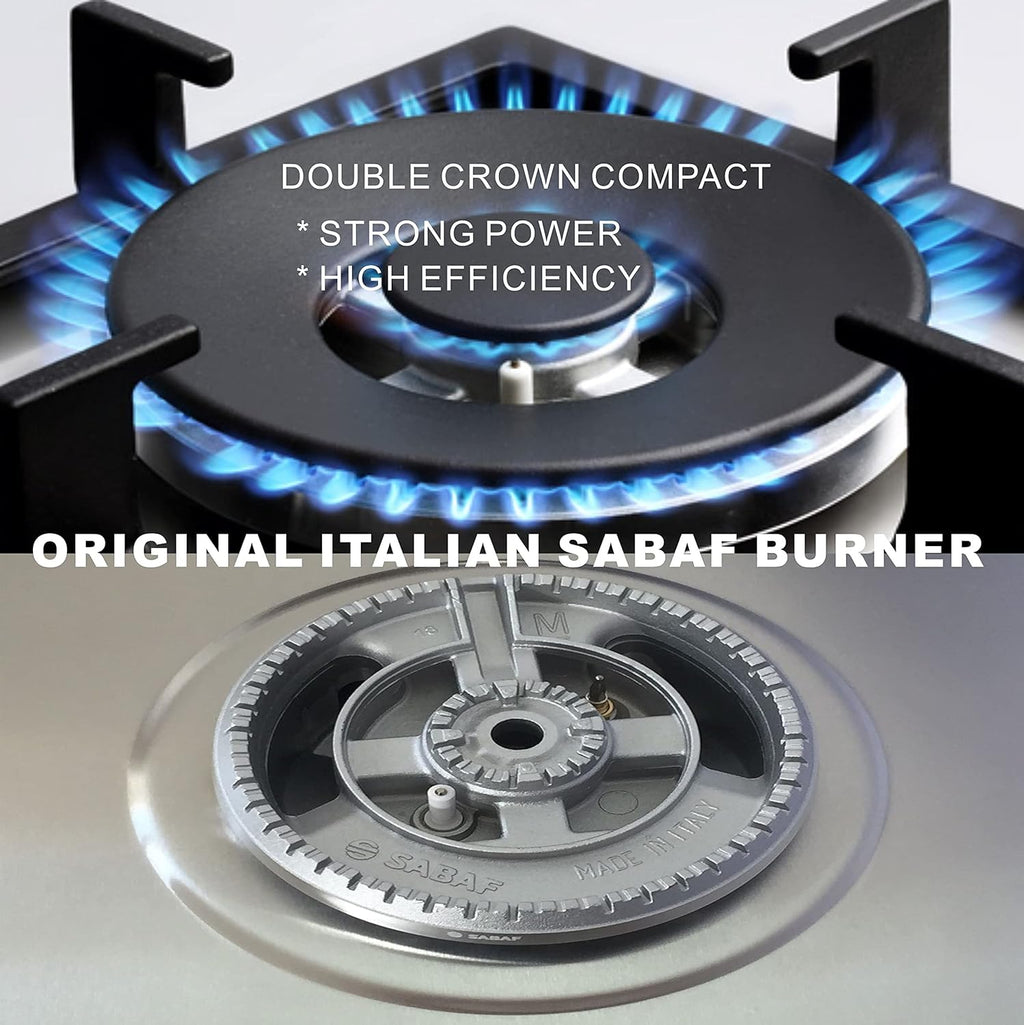30 Inch 5 Burners Gas Cooktop Stainless Steel Cast Iron Grates B651526