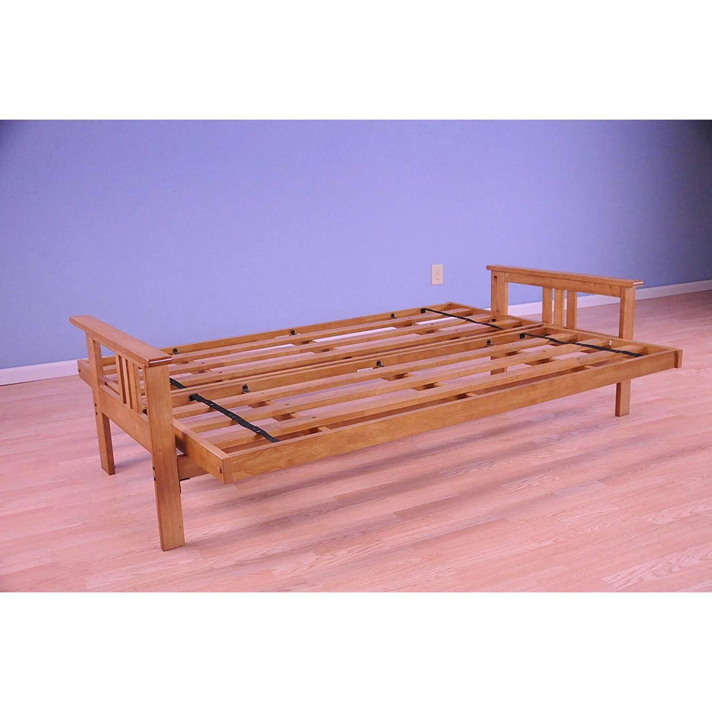 Antique Futon Frame with Suede Black Mattress E569868