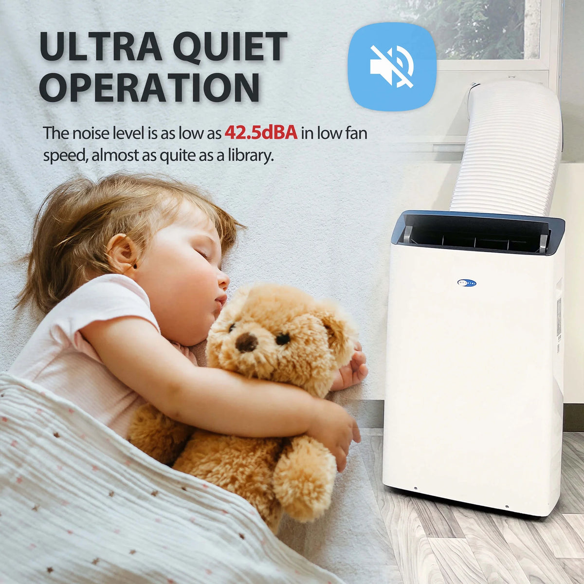 14,000 BTU Dual Hose AC, Heater, Dehumidifier, Fan T962