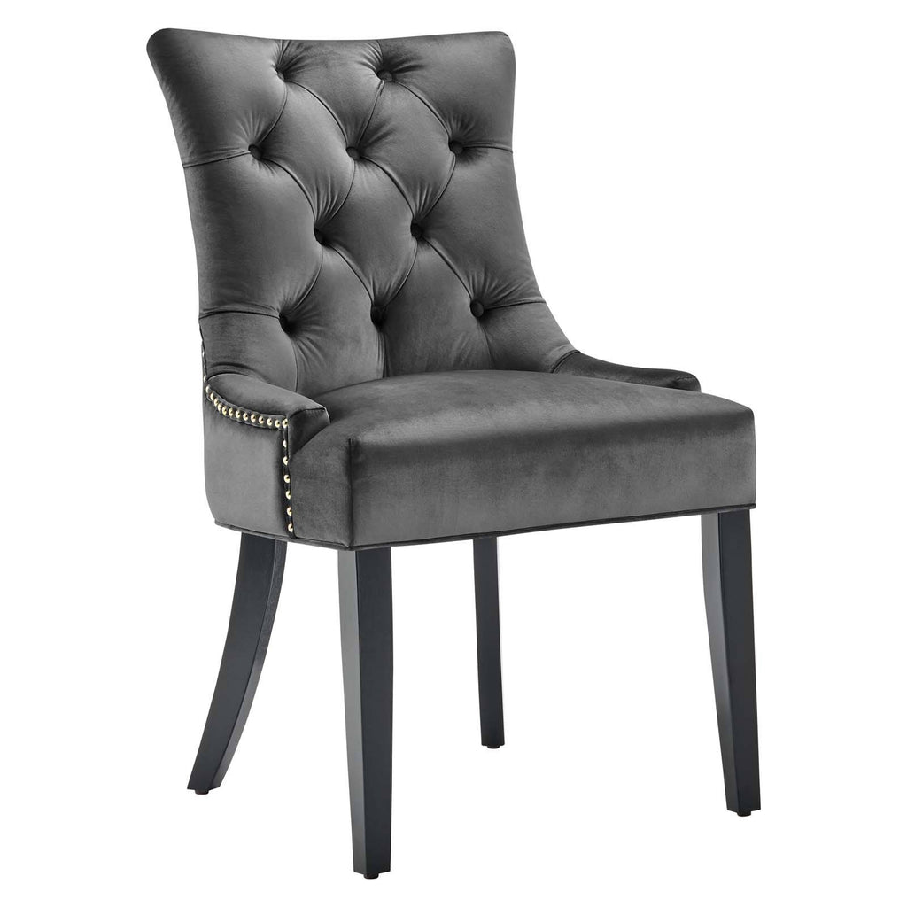 White Tufted Performance Velvet Dining Side Chairs Set of 2 S9394