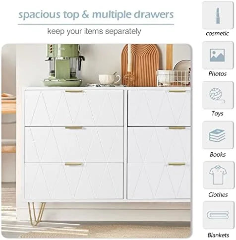 4 Drawer Dresser Chest Cabinet Organizer with Metal Legs O515