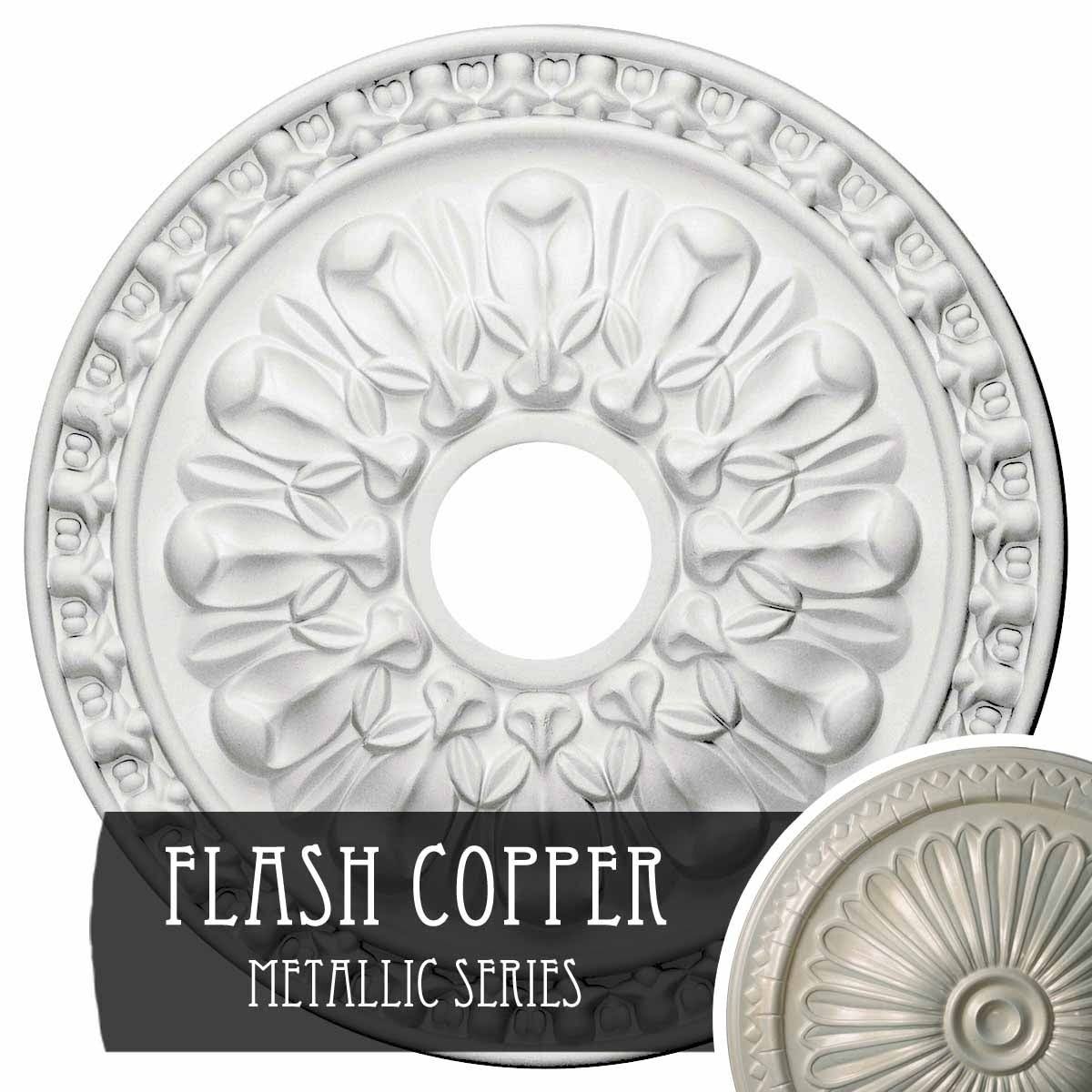 18x22OD x 3 1/2x22ID x 1 3/8x22P Hand-Painted Flash Copper Ceiling Medallion D1737