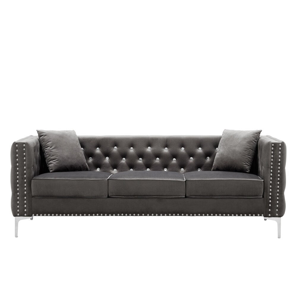 Grey 2 Piece Sofa and Loveseat Set C62227
