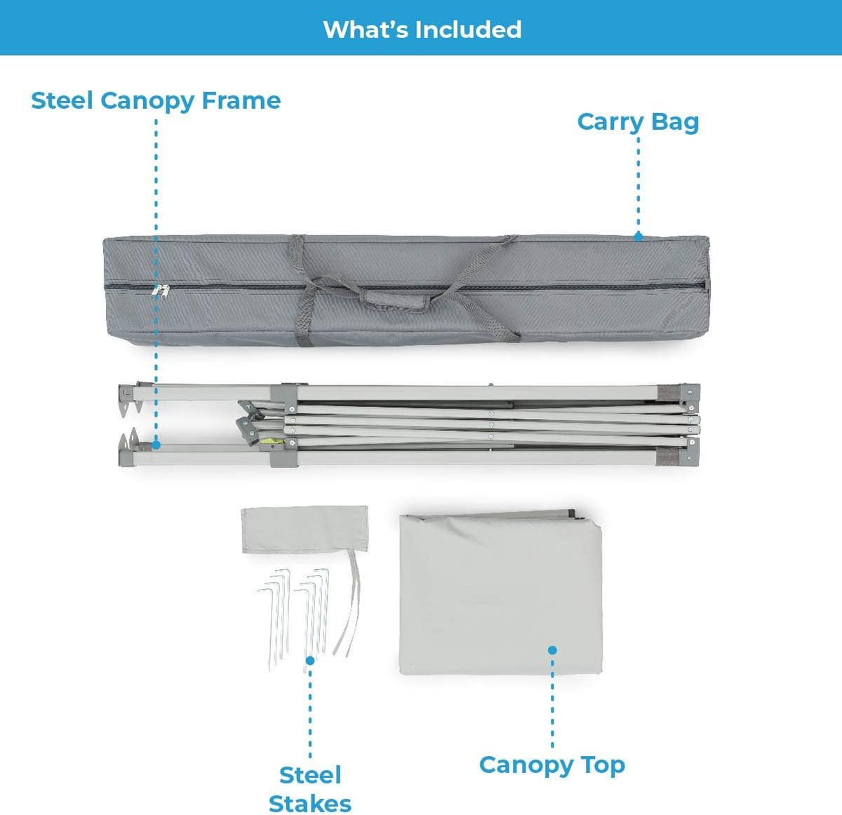 Gray 8 ft x 8 ft Straight Leg Canopy Tent with Carry Bag I320