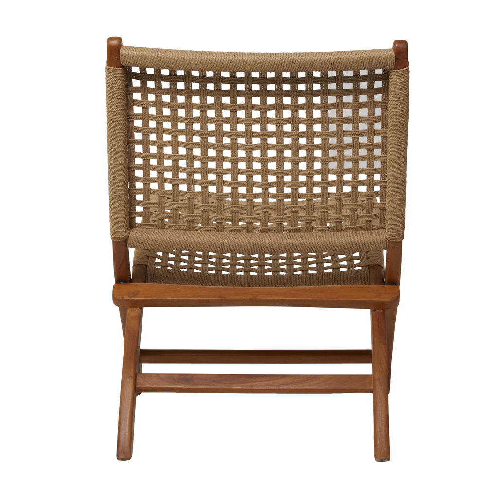 Brown Wood Handmade Woven Lounge Chair F643
