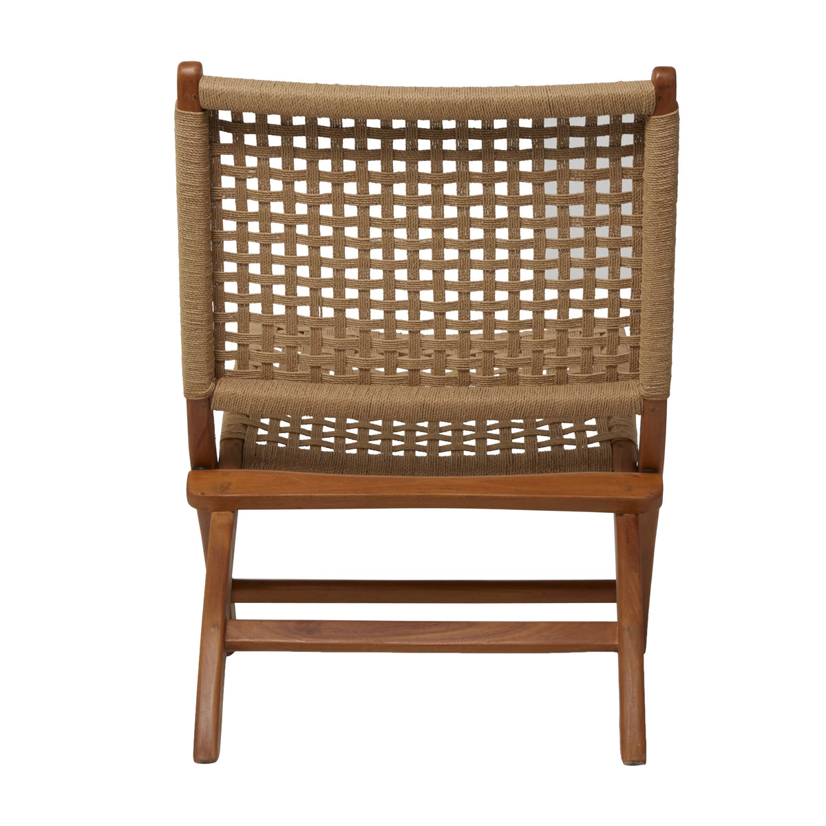 Brown Wood Handmade Woven Lounge Chair F643
