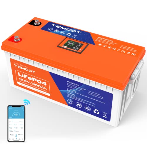 12V 300AH LiFePO4 Lithium Battery with Smart Display & APP Monitoring, 200A BMS, 2560W Load Power, 5000+ Cycles L565