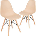 Beige Plastic Dining Chairs Set of 4 U3203