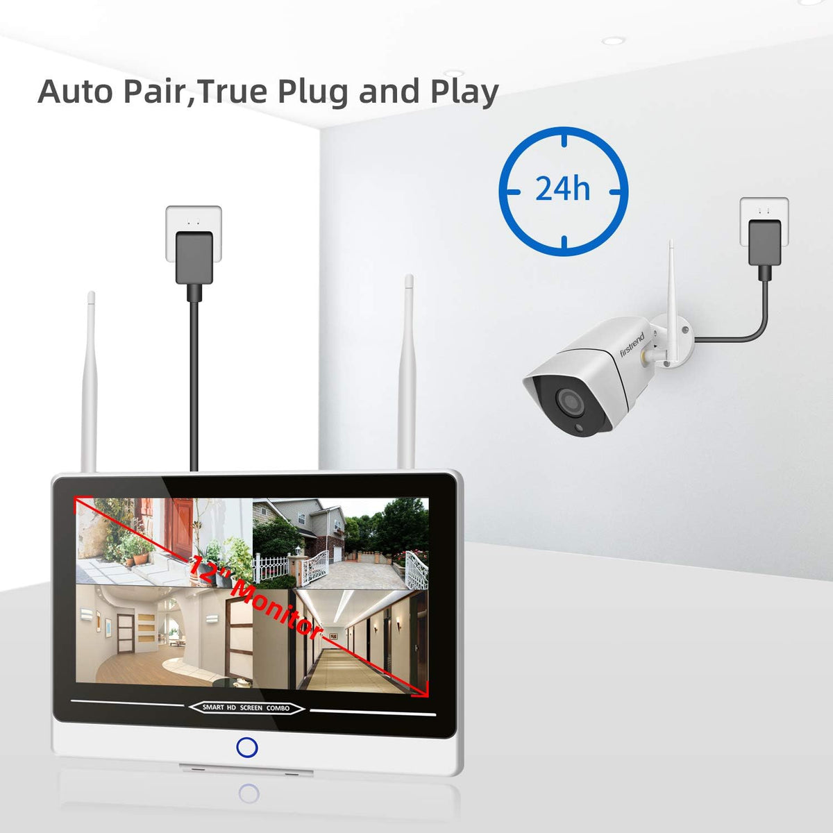 8CH 1080P Wireless Security Camera System with 4pcs IP Camera and 2TB Hard Drive R533241