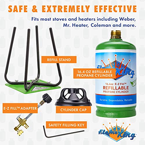 1LB Empty Propane Cylinder Tank with Refill Kit Y8437