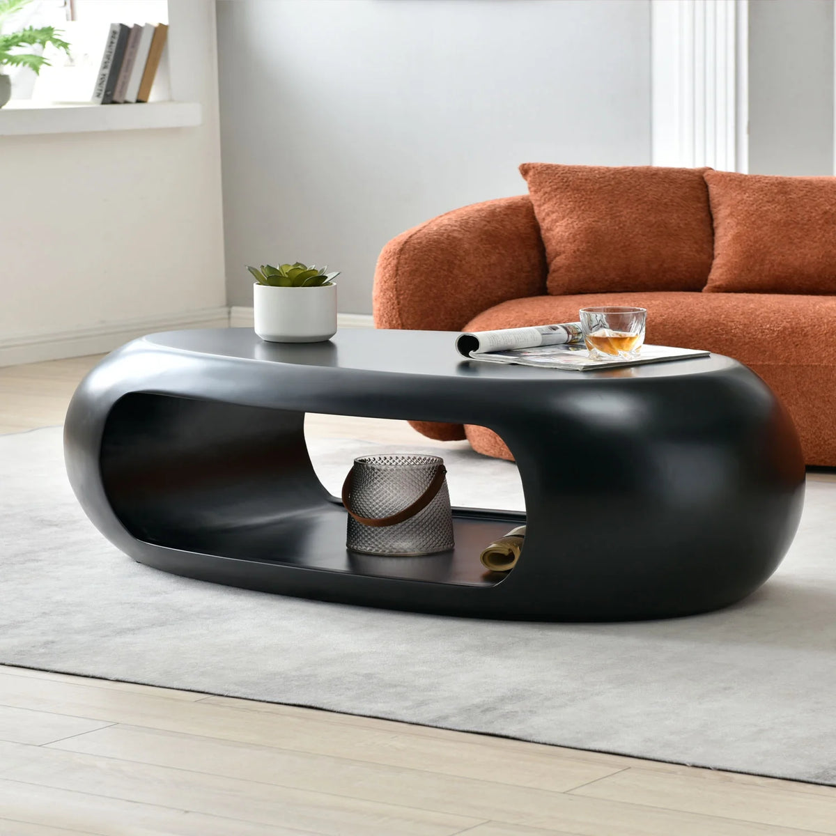 Modern Oval Fiberglass Coffee Table B62300