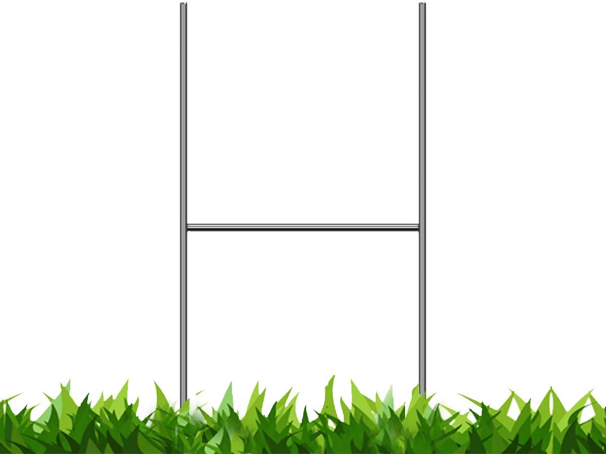 100 Pack 18 x 24" Two-Colors One Sided Yard Signs with 15" Tall Heavy Duty H-Stakes D477