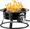 20.47-Inch Diameter Propane Gas Fire Pit with Carry Kit & Lava Rocks F966805