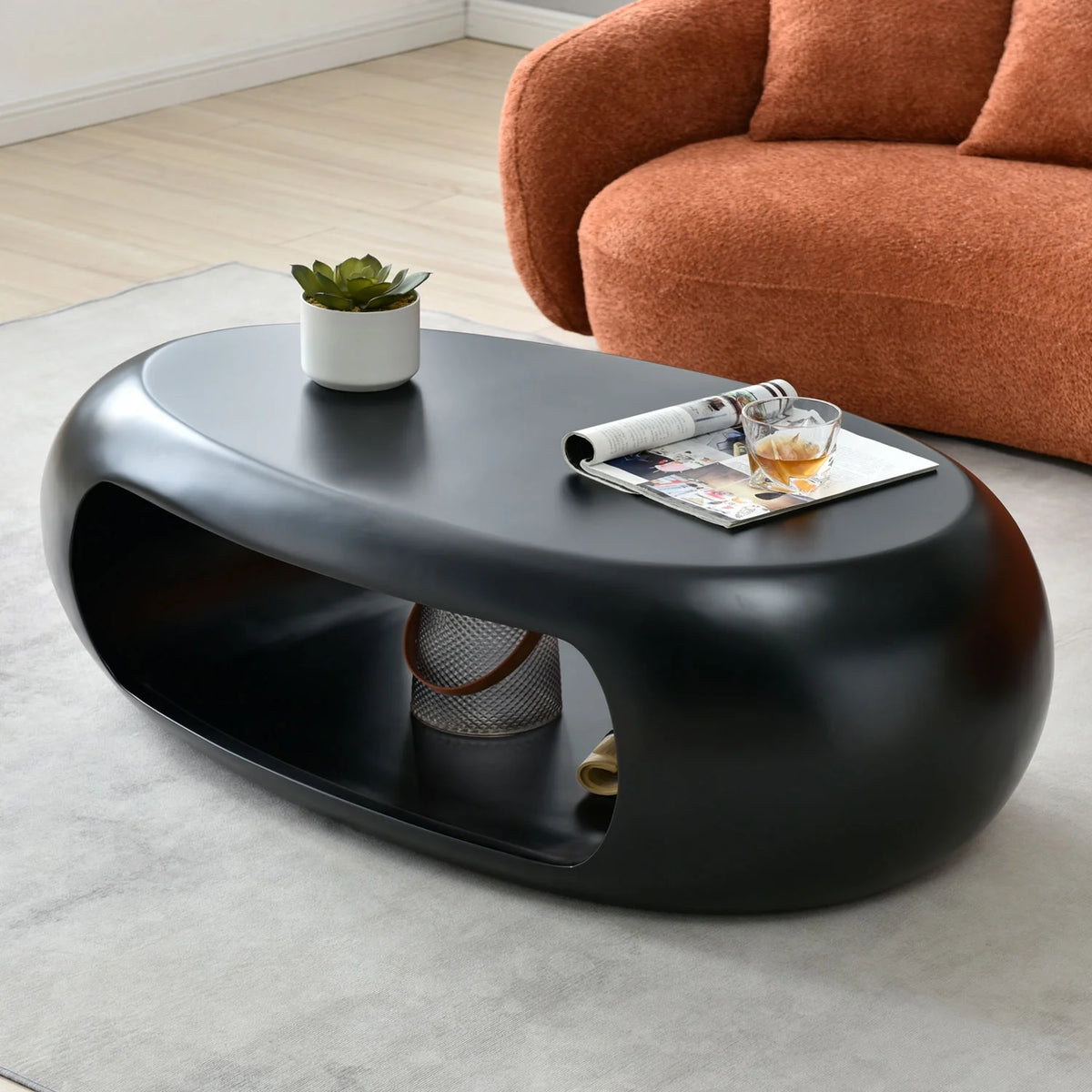 Modern Oval Fiberglass Coffee Table B62300