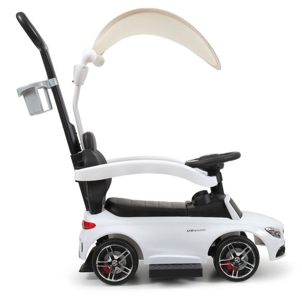 White Toddler Push Car with Canopy M993