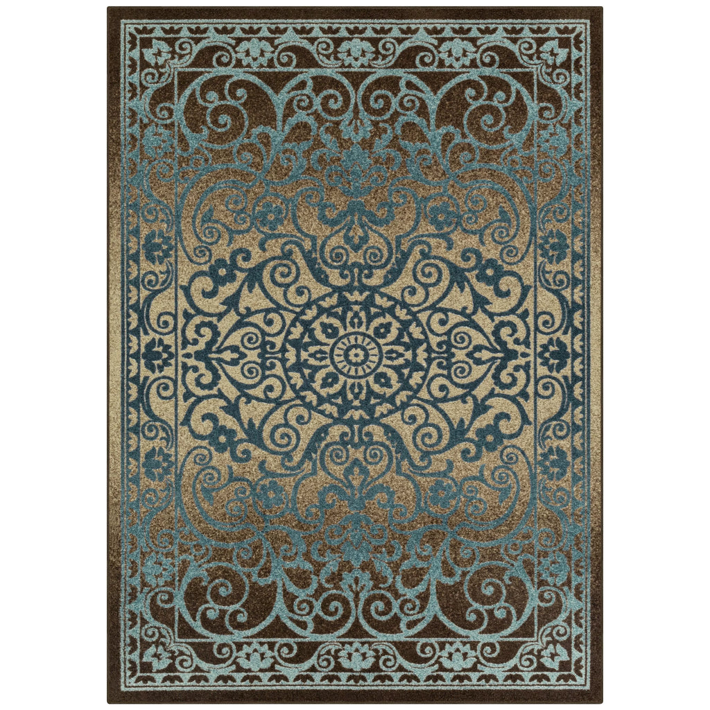 Blue Brown 5' x 7' Area Rug A82469
