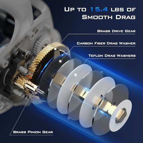 Lightweight Baitcasting Fishing Reel with 7.6 OZ 7.1:1 Gear Ratio L677