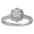 10K White Gold Diamond Halo Engagement Ring Size 5 H5362